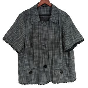 Maggie Barnes Plus Size 3X 26/28 Lined Short Sleeve Jacket Blouse Shirt Top